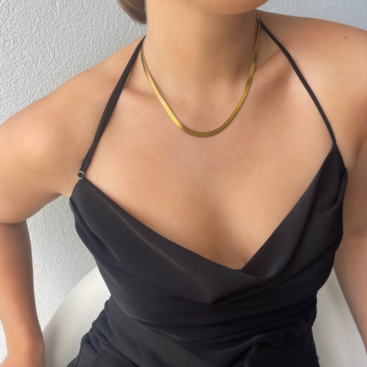 gold plated snake chain necklace womans fashion