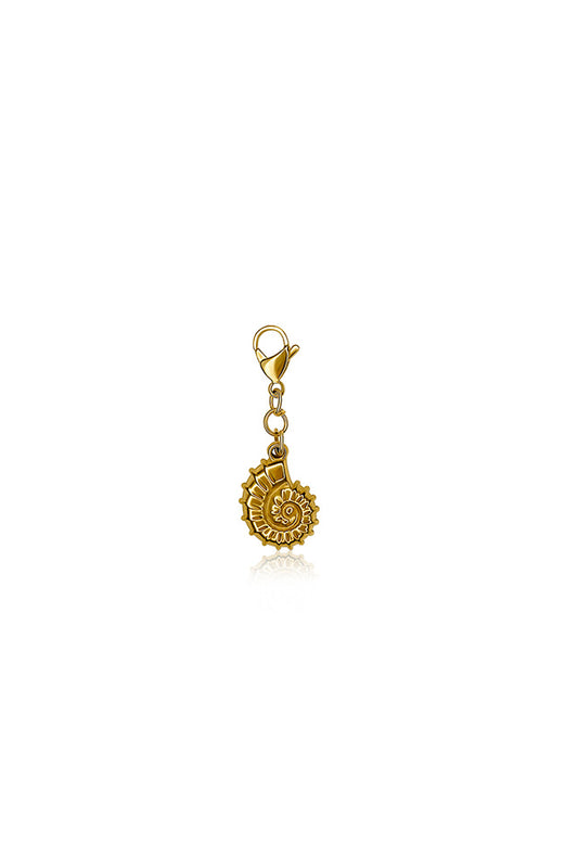 Gold Snail Shell Necklace Charm