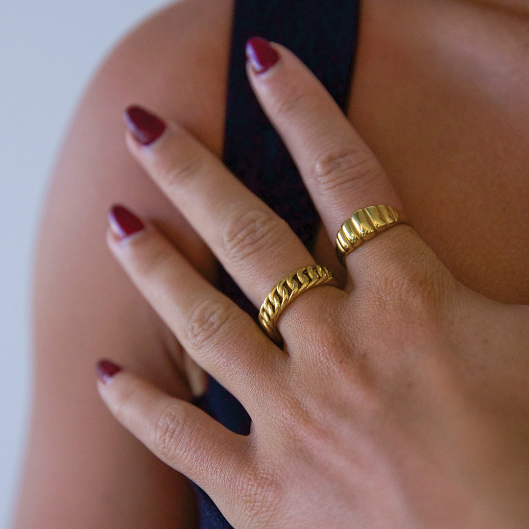 Womens gold plated chain ring australia