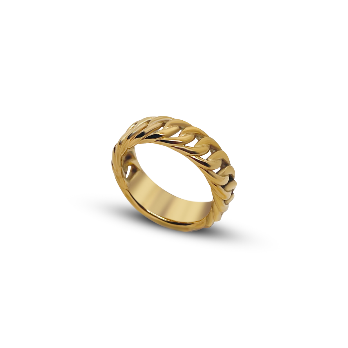 chain ring plated gold womens