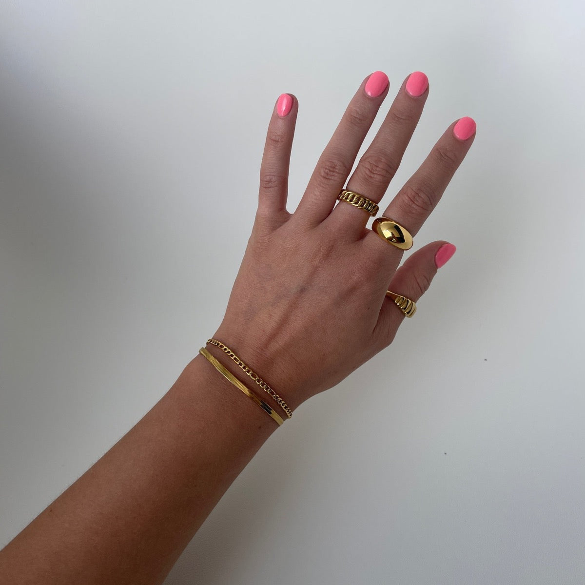 plated gold chain ring womens