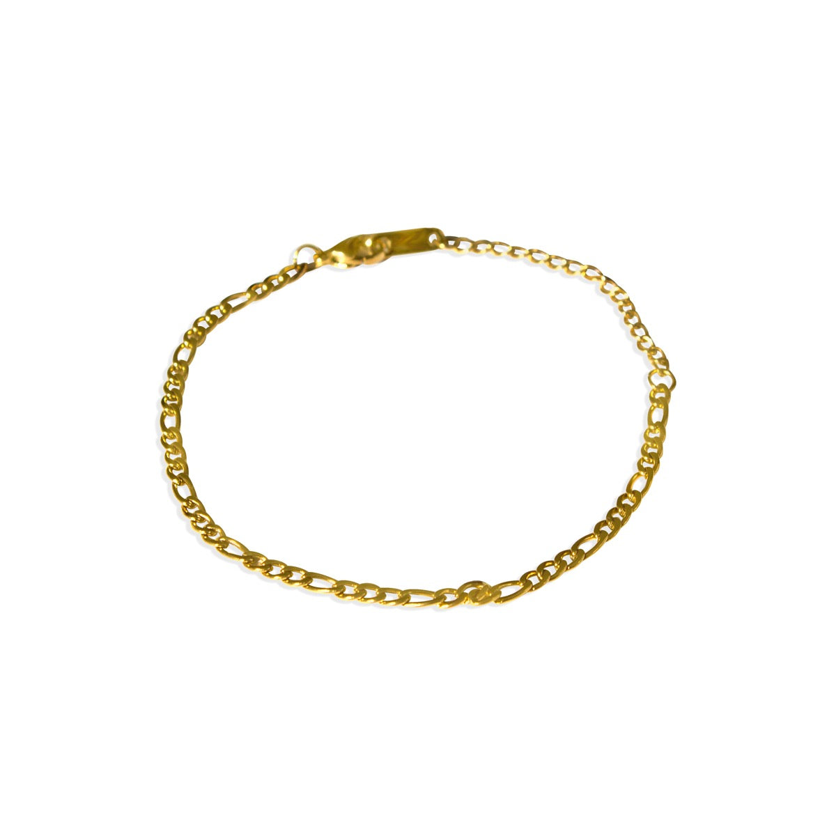 Product shot of small chain bracelet of gold plated jewellery 