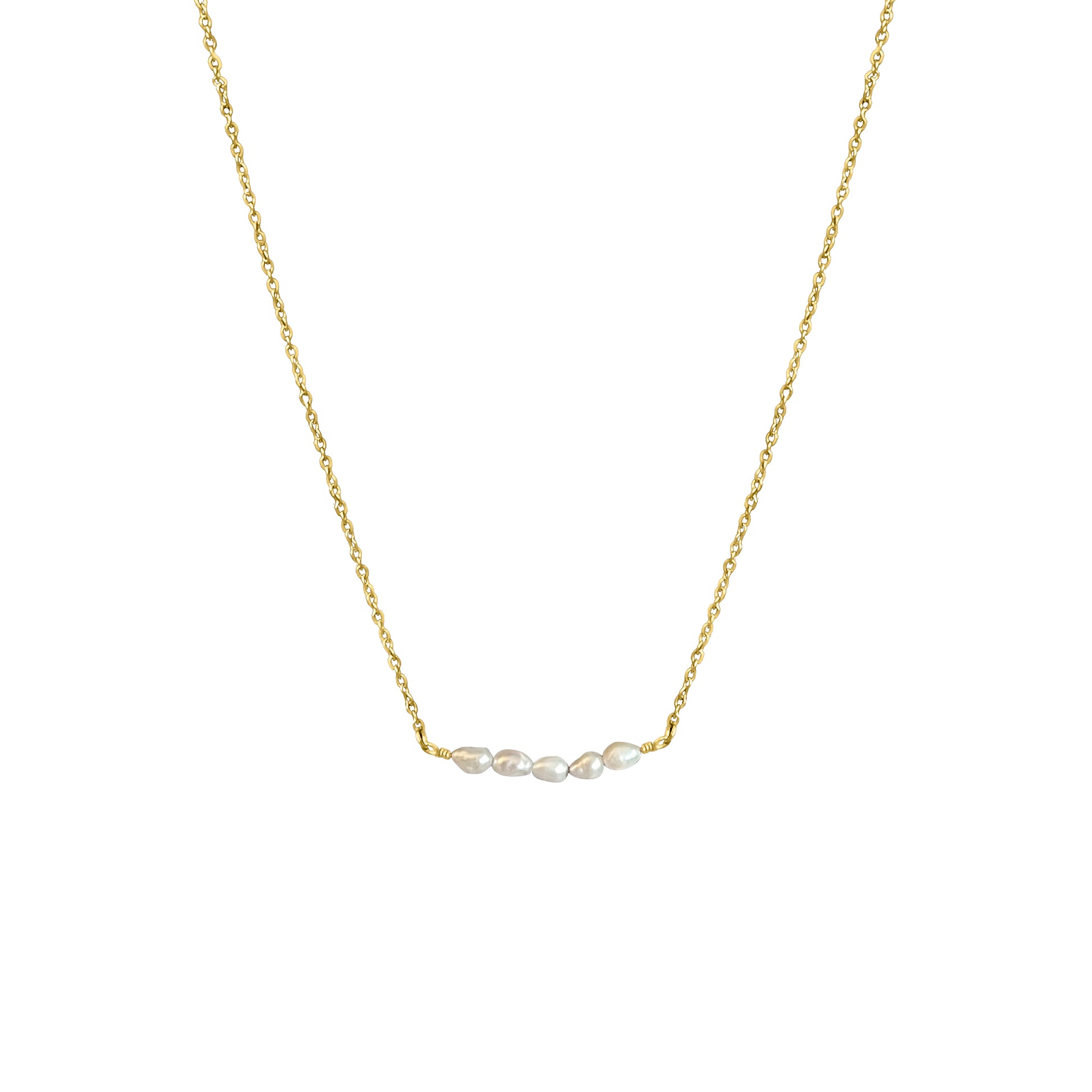 gold plated pearl necklace womens