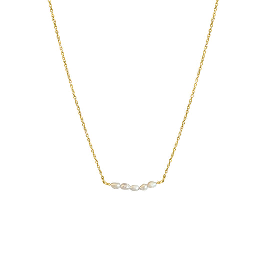 gold plated pearl necklace womens