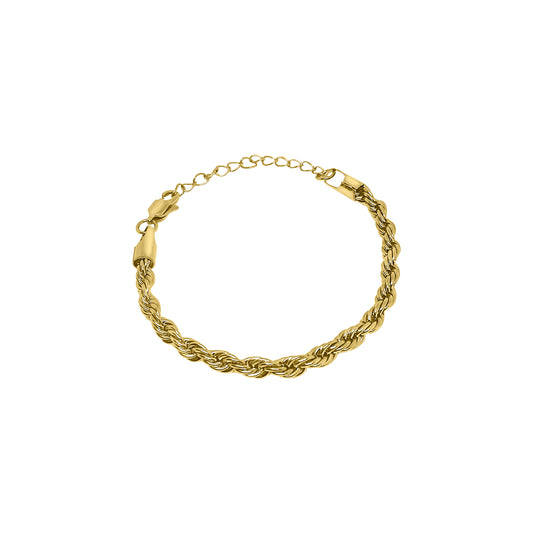 Rope bracelet gold plated womens