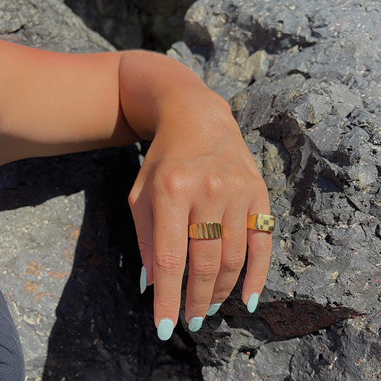 Chunky gold womens ring