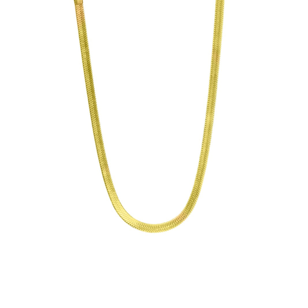 Product shot of gold plated snake chain necklace australia